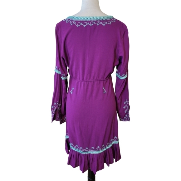 Moda International Embroidered Boho Dress Size Medium - Picture 2 of 4